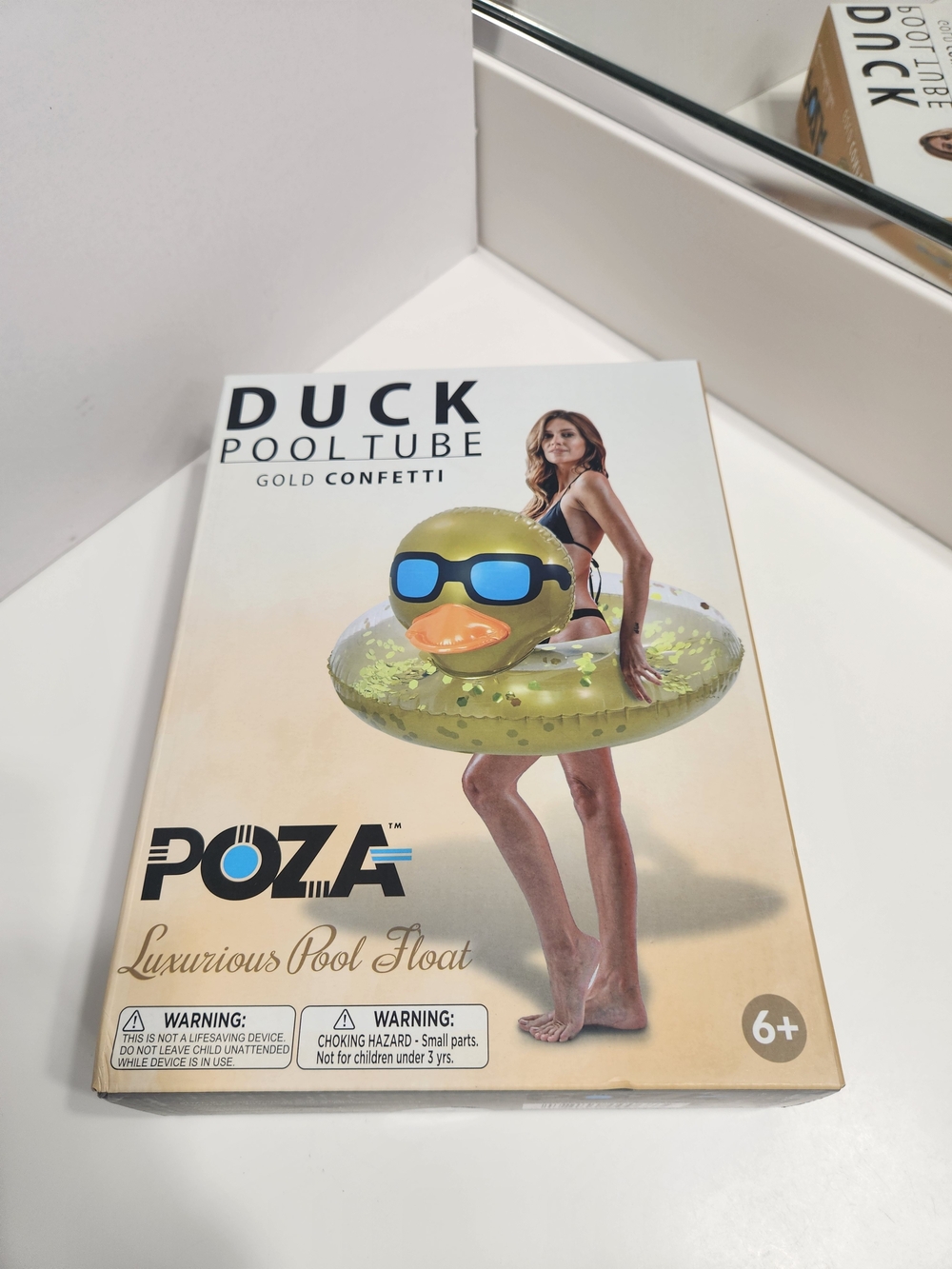 DUCK Pool Tube Gold Confetti Inflatable Pool Float
